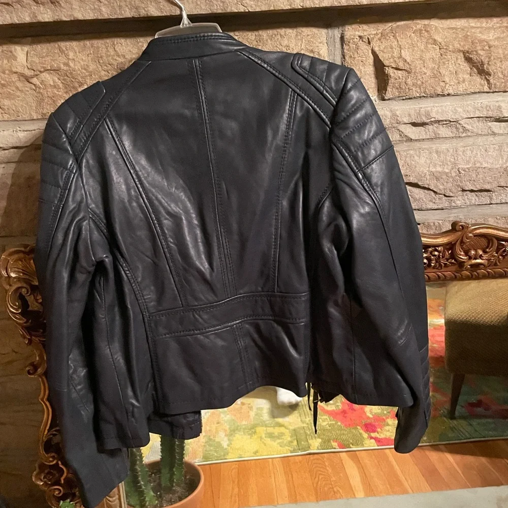 Michael Kors Black Leather Jacket - Picture 2 of 3